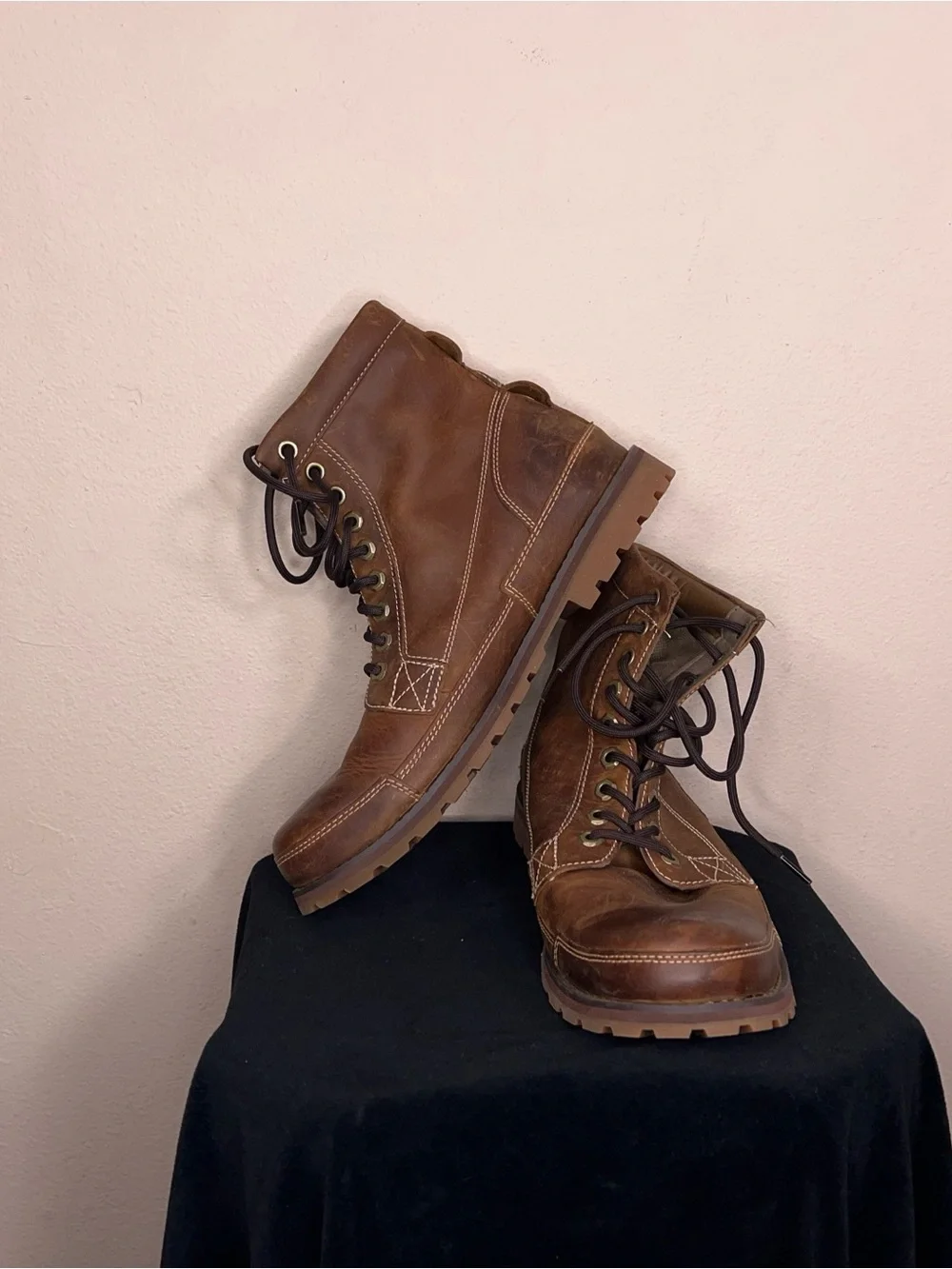 Mens 10.5W Timberland Brown Tan Earthkeeper Leather Boots Outdoor Hiking Combat
